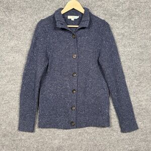 Boden Size 12 Cardigan Speckled  Gray Wool Nylon Alpaca Blend Knit Button Up